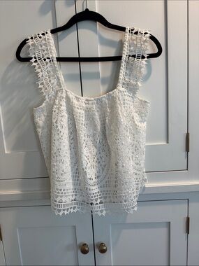Express White Crochet Lace Camisole Tank Top